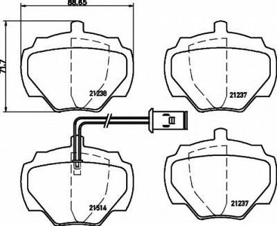 HELLA PAGID 8db355019241 -  Комплект тормозных колодок, дисковый тормоз